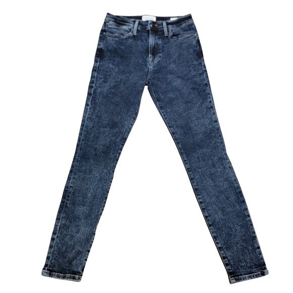 FRAME Le High Skinny Trumbull Jeans Womens 27 Dark Wash Designer Stretch Denim - Picture 14 of 15
